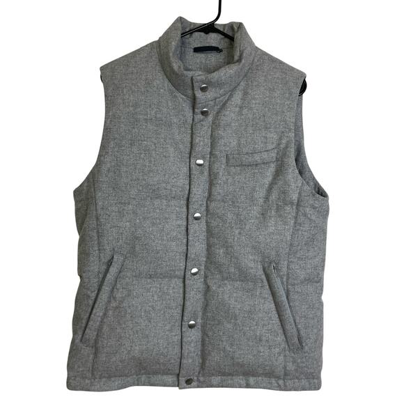 SuitSupply Gilet Vest XL Gray Wool Blend Snap Jacket Outdoors - Picture 1 of 9